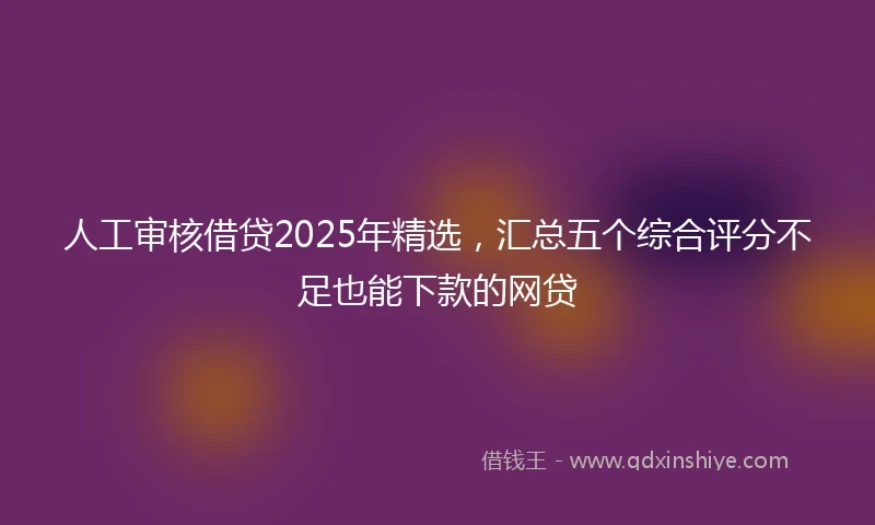 人工审核借贷2025年精选，汇总五个综合评分不足也能下款的网贷