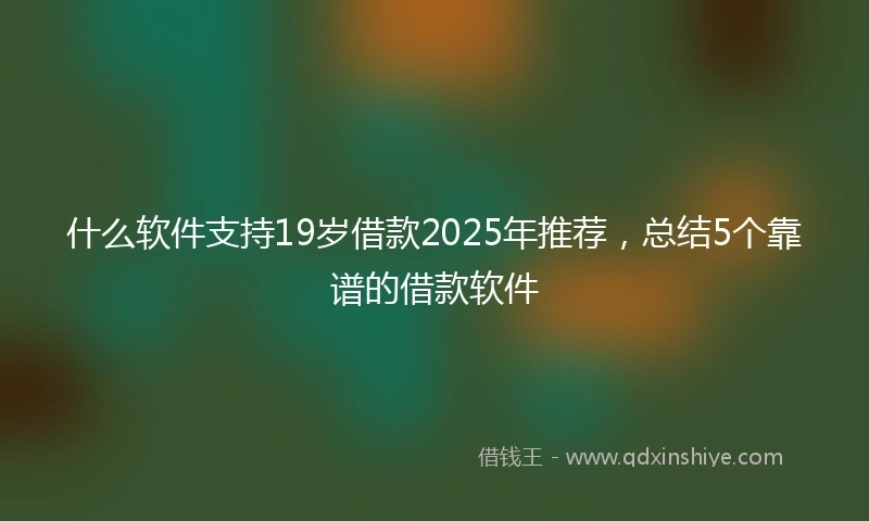 什么软件支持19岁借款2025年推荐，总结5个靠谱的借款软件
