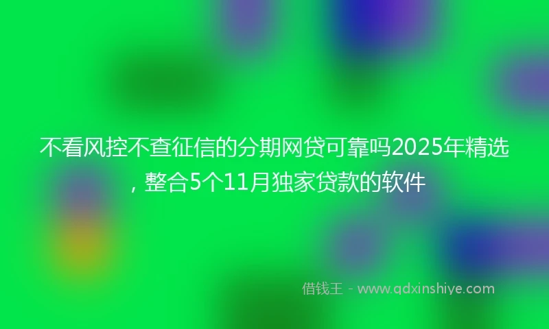 不看风控不查征信的分期网贷可靠吗2025年精选，整合5个11月独家贷款的软件