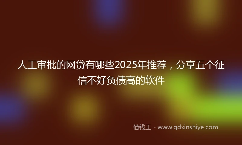 人工审批的网贷有哪些2025年推荐，分享五个征信不好负债高的软件
