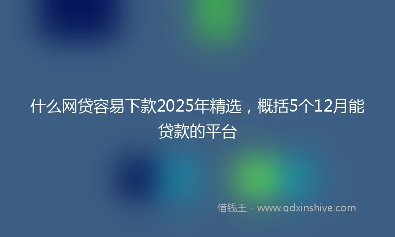 什么网贷容易下款2025年精选，概括5个12月能贷款的平台