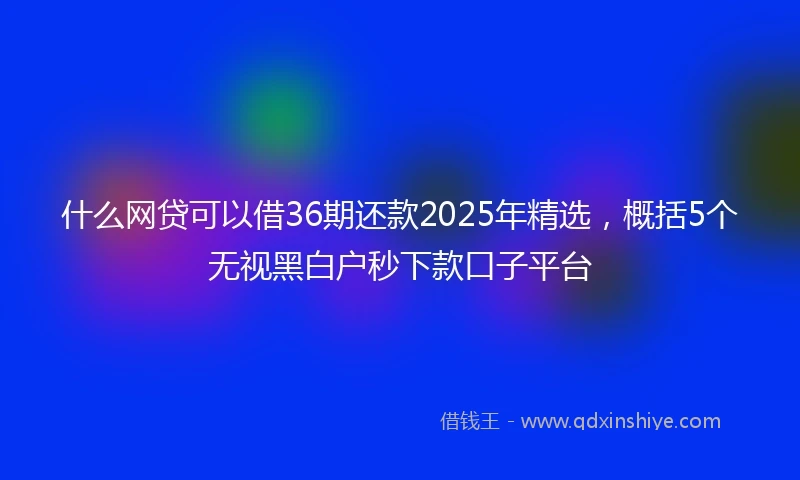 什么网贷可以借36期还款2025年精选，概括5个无视黑白户秒下款口子平台