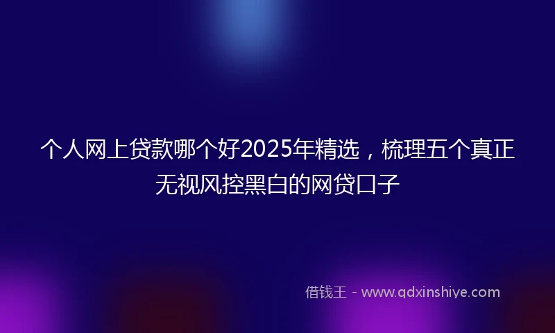 个人网上贷款哪个好2025年精选，梳理五个真正无视风控黑白的网贷口子