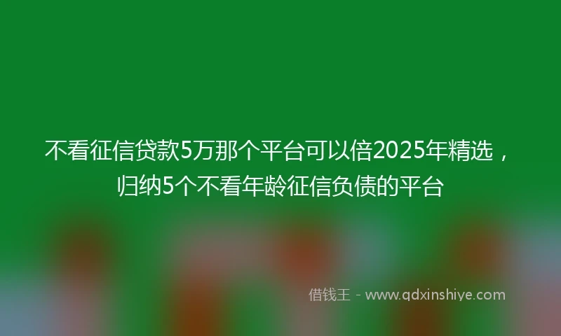 不看征信贷款5万那个平台可以倍2025年精选，归纳5个不看年龄征信负债的平台