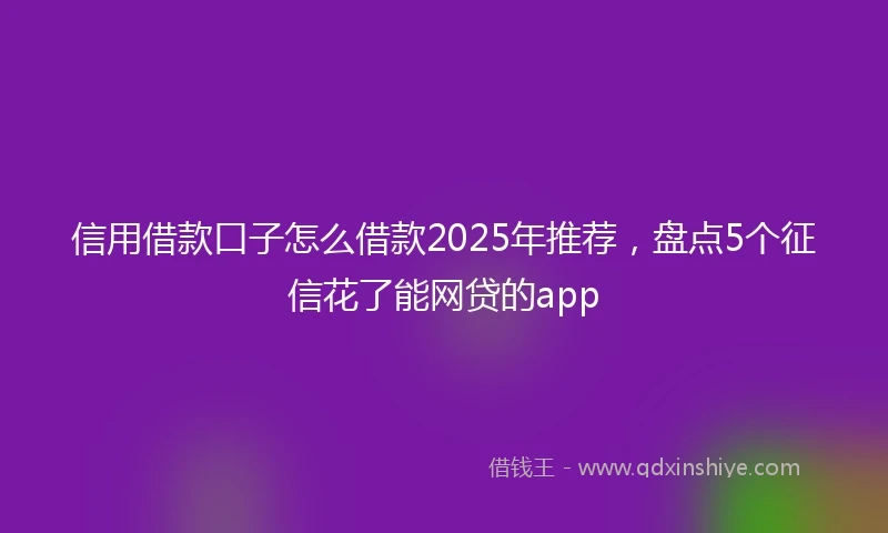 信用借款口子怎么借款2025年推荐，盘点5个征信花了能网贷的app