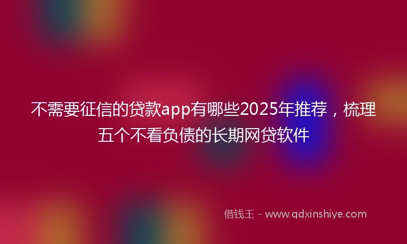 不需要征信的贷款app有哪些2025年推荐，梳理五个不看负债的长期网贷软件