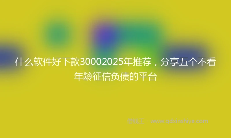 什么软件好下款30002025年推荐，分享五个不看年龄征信负债的平台