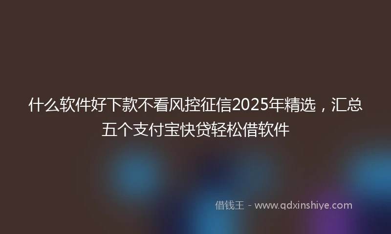 什么软件好下款不看风控征信2025年精选，汇总五个支付宝快贷轻松借软件