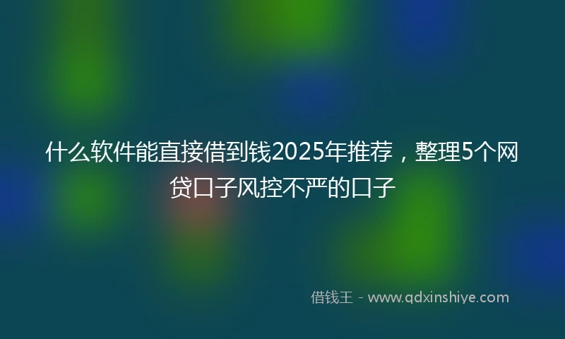 什么软件能直接借到钱2025年推荐，整理5个网贷口子风控不严的口子