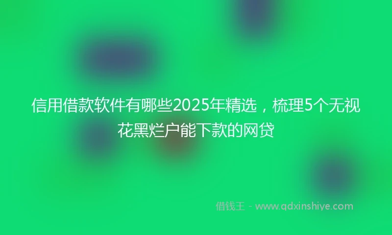 信用借款软件有哪些2025年精选，梳理5个无视花黑烂户能下款的网贷