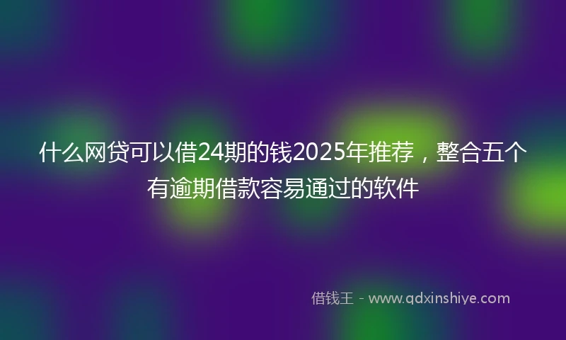 什么网贷可以借24期的钱2025年推荐，整合五个有逾期借款容易通过的软件