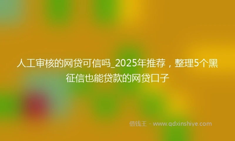 人工审核的网贷可信吗_2025年推荐，整理5个黑征信也能贷款的网贷口子