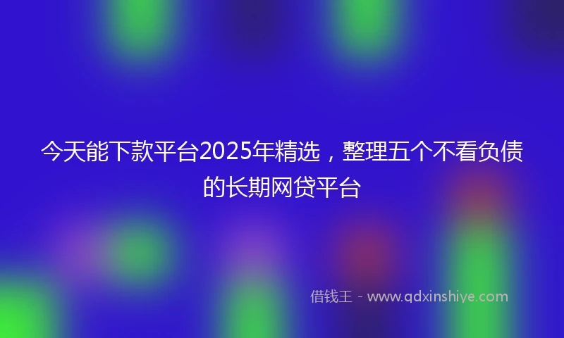 今天能下款平台2025年精选，整理五个不看负债的长期网贷平台
