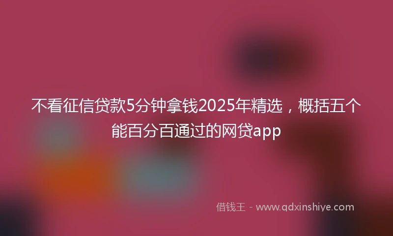 不看征信贷款5分钟拿钱2025年精选，概括五个能百分百通过的网贷app