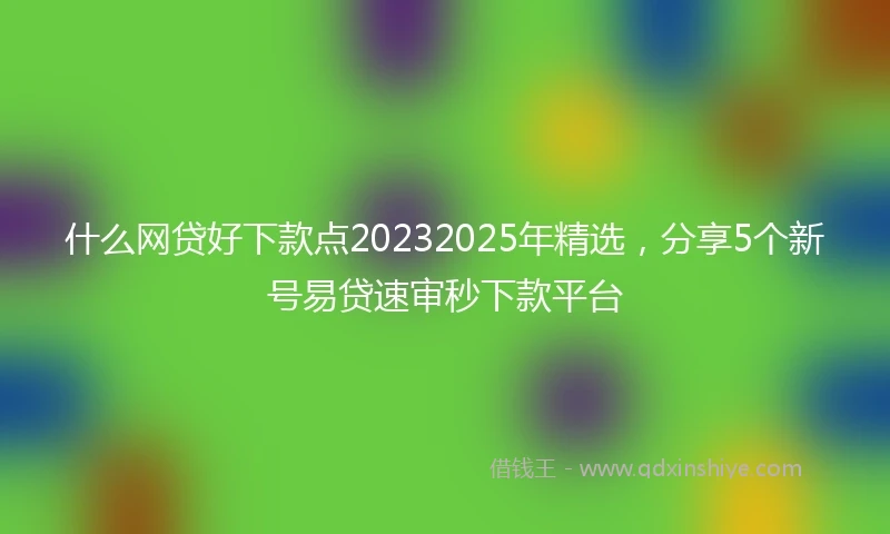 什么网贷好下款点20232025年精选，分享5个新号易贷速审秒下款平台