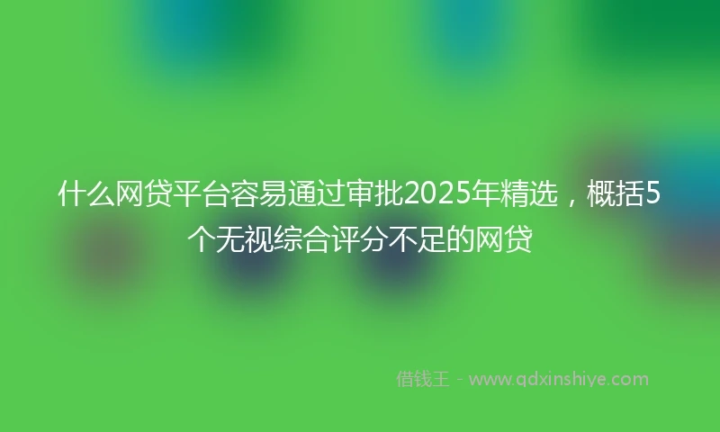什么网贷平台容易通过审批2025年精选，概括5个无视综合评分不足的网贷