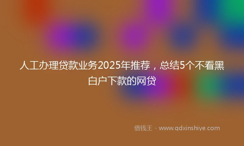 人工办理贷款业务2025年推荐，总结5个不看黑白户下款的网贷