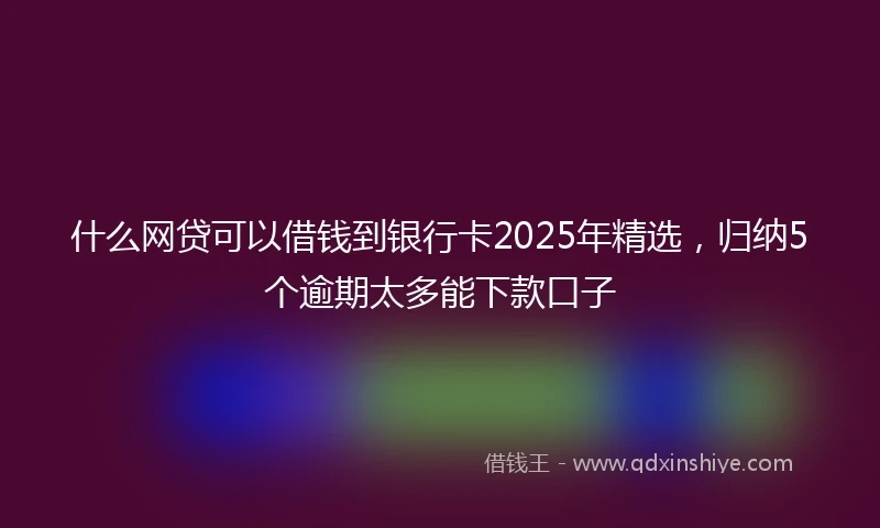 什么网贷可以借钱到银行卡2025年精选，归纳5个逾期太多能下款口子