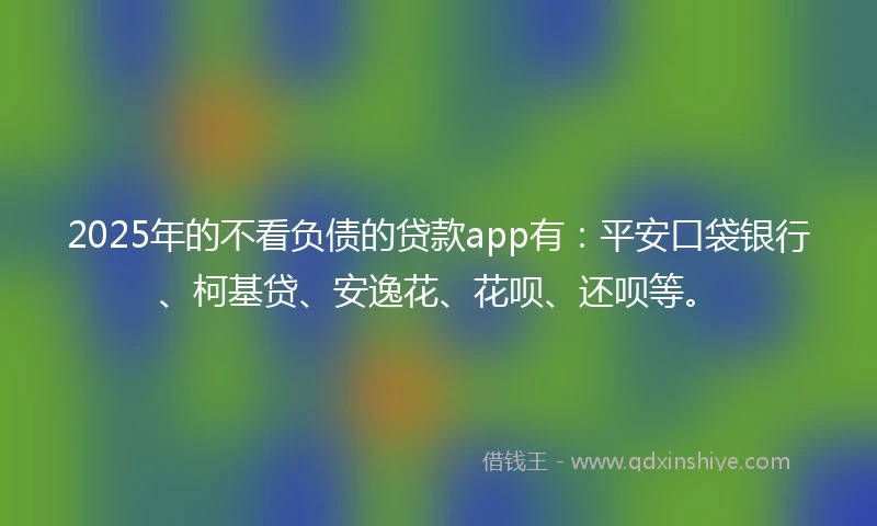 2025年的不看负债的贷款app有：平安口袋银行、柯基贷、安逸花、花呗、还呗等。