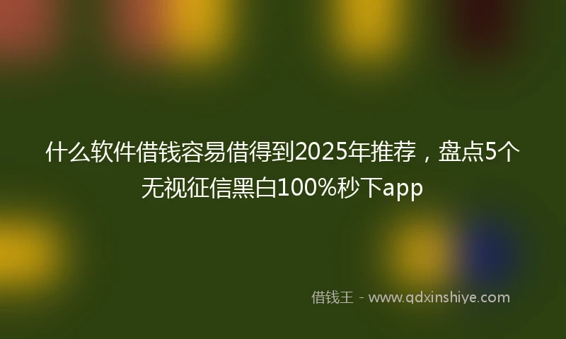 什么软件借钱容易借得到2025年推荐，盘点5个无视征信黑白100%秒下app
