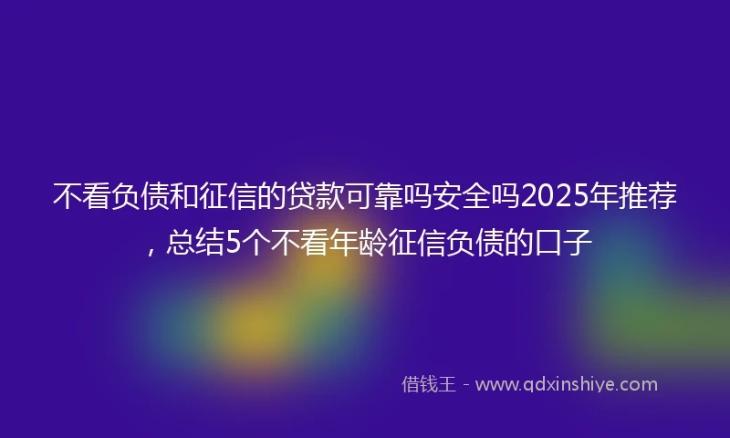 不看负债和征信的贷款可靠吗安全吗2025年推荐，总结5个不看年龄征信负债的口子