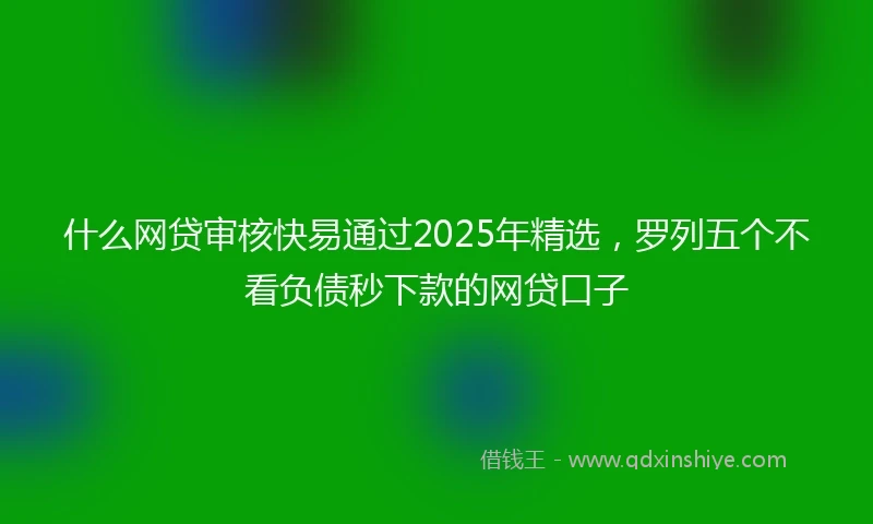 什么网贷审核快易通过2025年精选，罗列五个不看负债秒下款的网贷口子