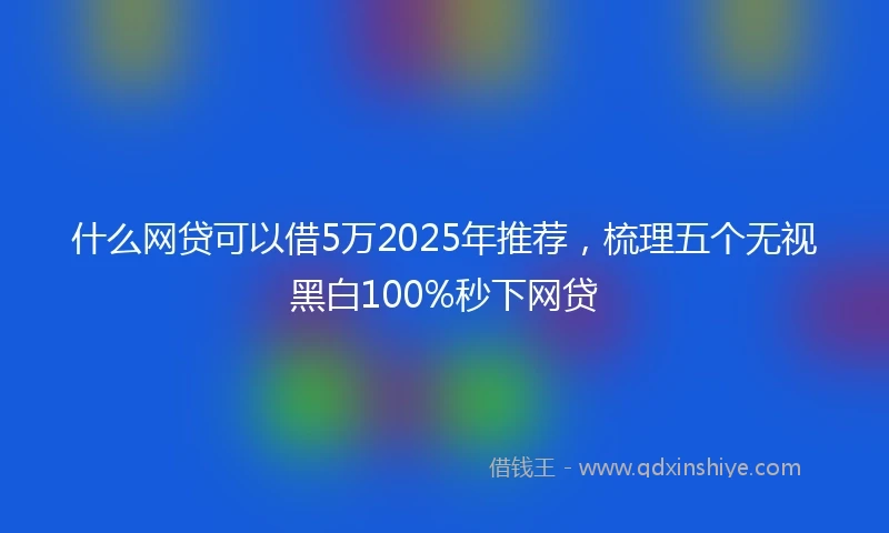 什么网贷可以借5万2025年推荐，梳理五个无视黑白100%秒下网贷