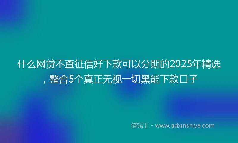 什么网贷不查征信好下款可以分期的2025年精选，整合5个真正无视一切黑能下款口子