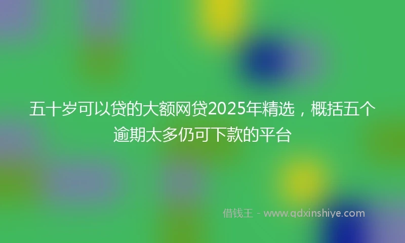 五十岁可以贷的大额网贷2025年精选，概括五个逾期太多仍可下款的平台