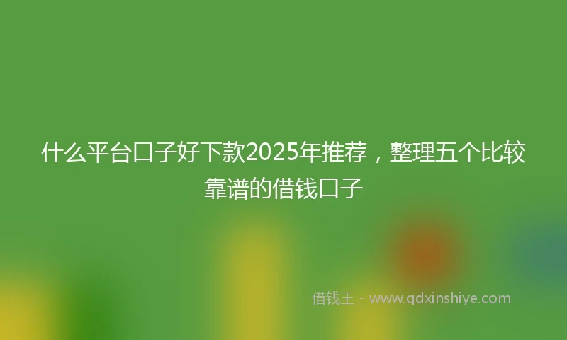 什么平台口子好下款2025年推荐，整理五个比较靠谱的借钱口子