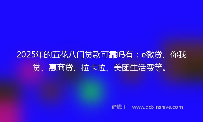2025年的五花八门贷款可靠吗有：e微贷、你我贷、惠商贷、拉卡拉、美团生活费等。