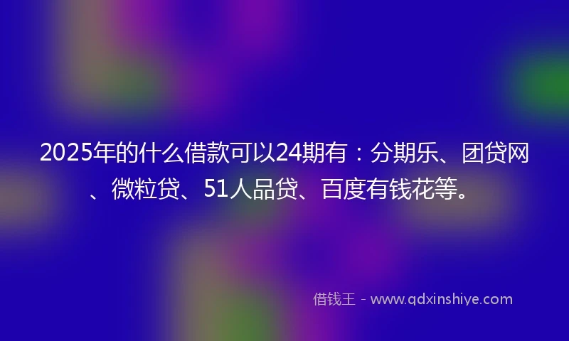 2025年的什么借款可以24期有：分期乐、团贷网、微粒贷、51人品贷、百度有钱花等。