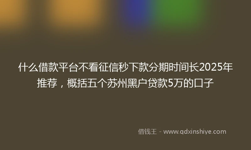 什么借款平台不看征信秒下款分期时间长2025年推荐，概括五个苏州黑户贷款5万的口子