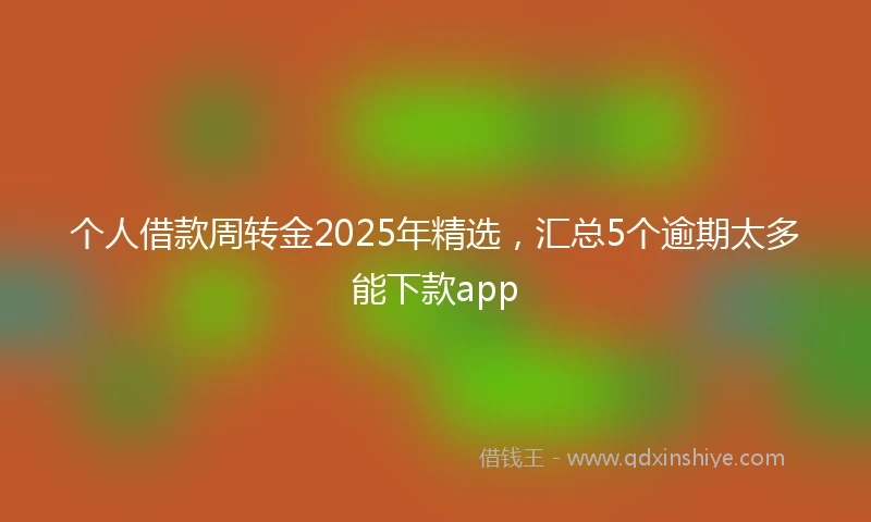个人借款周转金2025年精选，汇总5个逾期太多能下款app