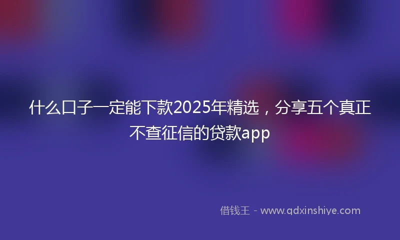 什么口子一定能下款2025年精选，分享五个真正不查征信的贷款app