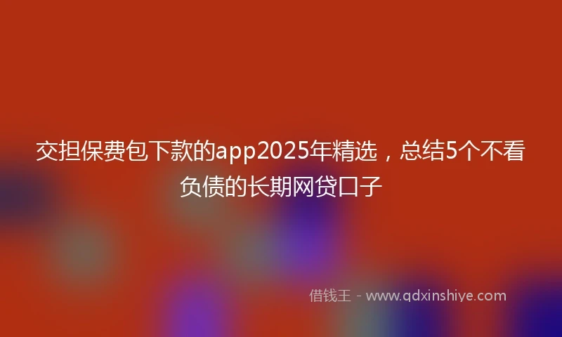 交担保费包下款的app2025年精选，总结5个不看负债的长期网贷口子