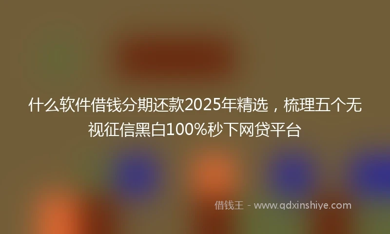 什么软件借钱分期还款2025年精选，梳理五个无视征信黑白100%秒下网贷平台