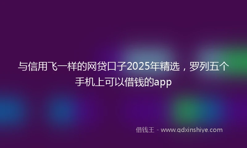 与信用飞一样的网贷口子2025年精选，罗列五个手机上可以借钱的app