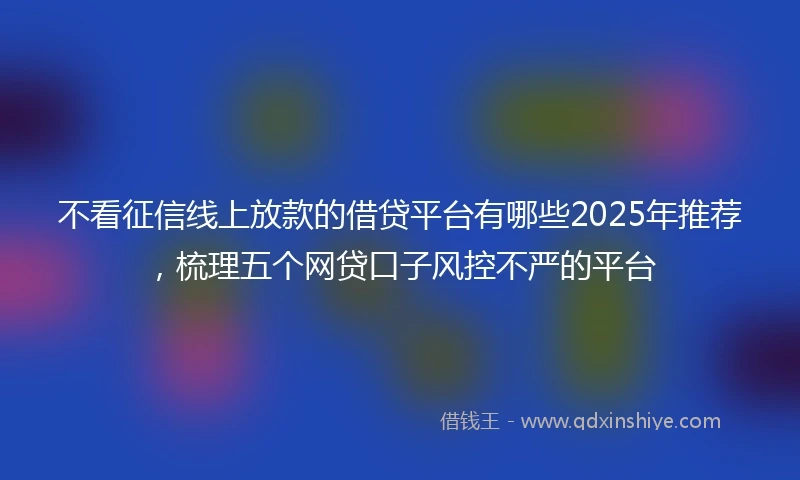 不看征信线上放款的借贷平台有哪些2025年推荐，梳理五个网贷口子风控不严的平台