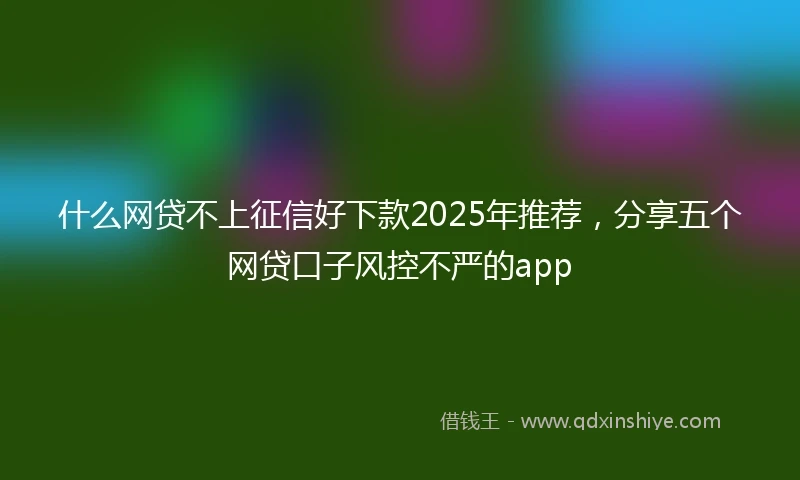 什么网贷不上征信好下款2025年推荐，分享五个网贷口子风控不严的app