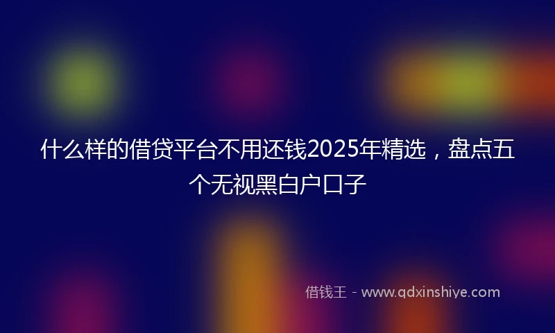 什么样的借贷平台不用还钱2025年精选，盘点五个无视黑白户口子