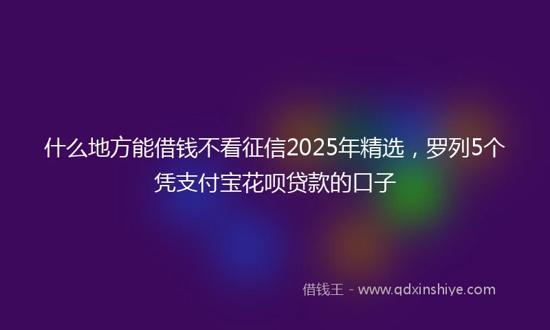 什么地方能借钱不看征信2025年精选，罗列5个凭支付宝花呗贷款的口子