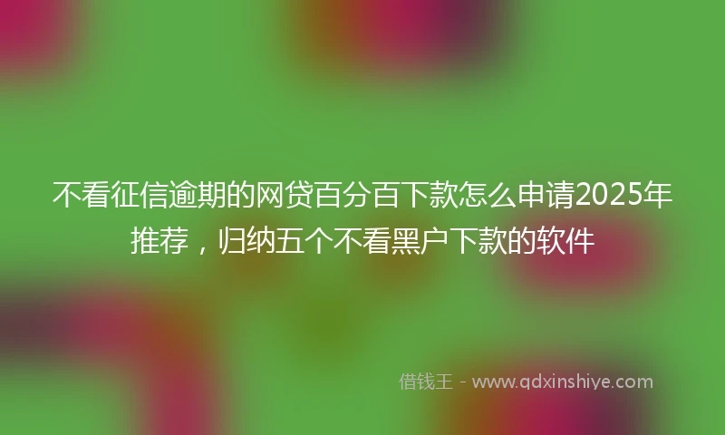 不看征信逾期的网贷百分百下款怎么申请2025年推荐，归纳五个不看黑户下款的软件