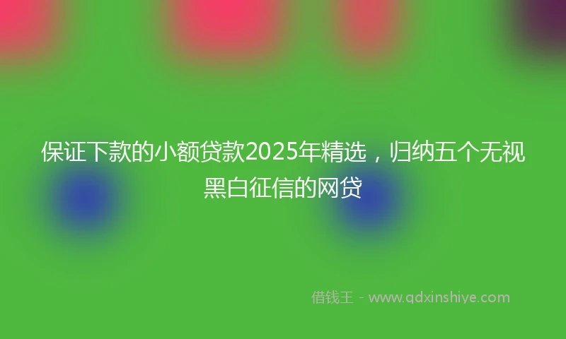 保证下款的小额贷款2025年精选，归纳五个无视黑白征信的网贷