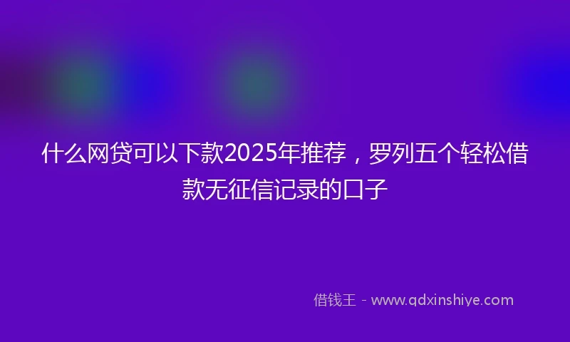 什么网贷可以下款2025年推荐，罗列五个轻松借款无征信记录的口子