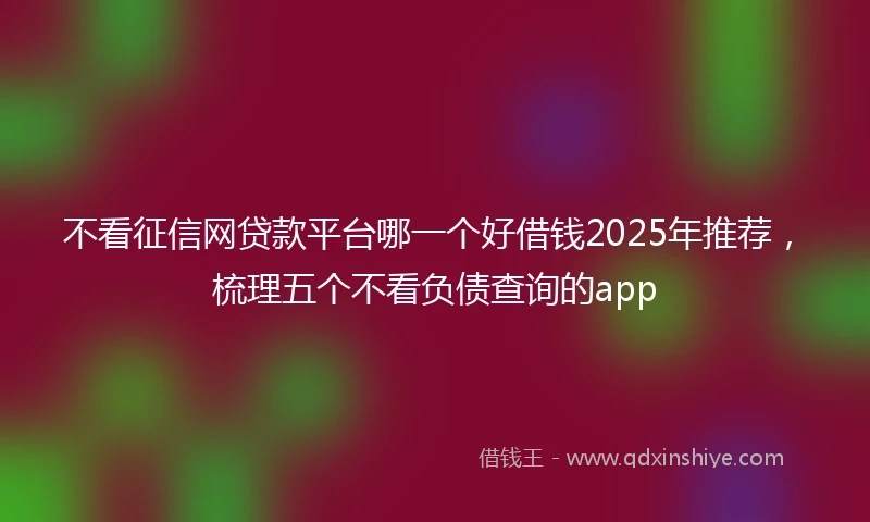不看征信网贷款平台哪一个好借钱2025年推荐，梳理五个不看负债查询的app