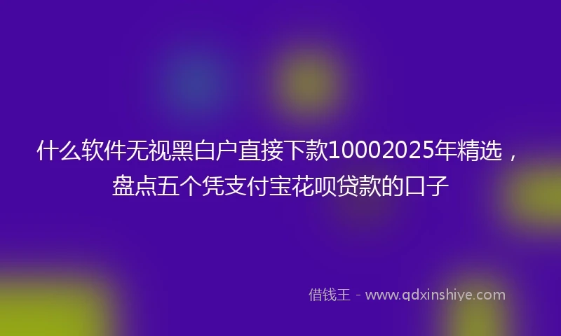 什么软件无视黑白户直接下款10002025年精选，盘点五个凭支付宝花呗贷款的口子