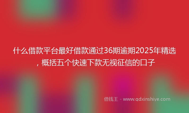 什么借款平台最好借款通过36期逾期2025年精选，概括五个快速下款无视征信的口子