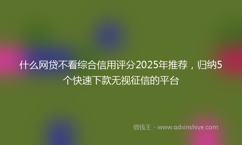 什么网贷不看综合信用评分2025年推荐，归纳5个快速下款无视征信的平台
