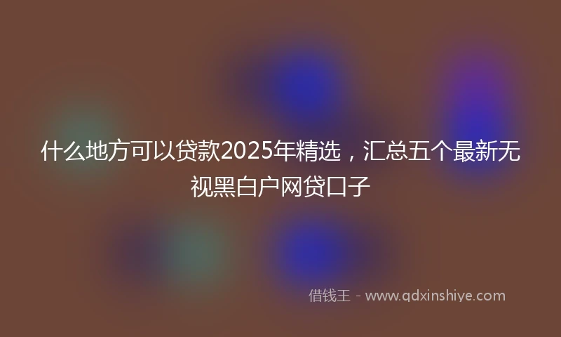 什么地方可以贷款2025年精选，汇总五个最新无视黑白户网贷口子